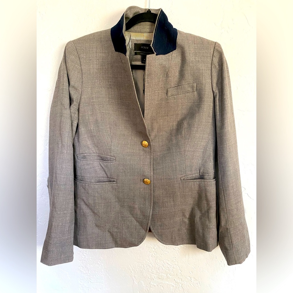 J. Crew Women’s Schoolboy Wool Blazer Long Sleeve Pockets
